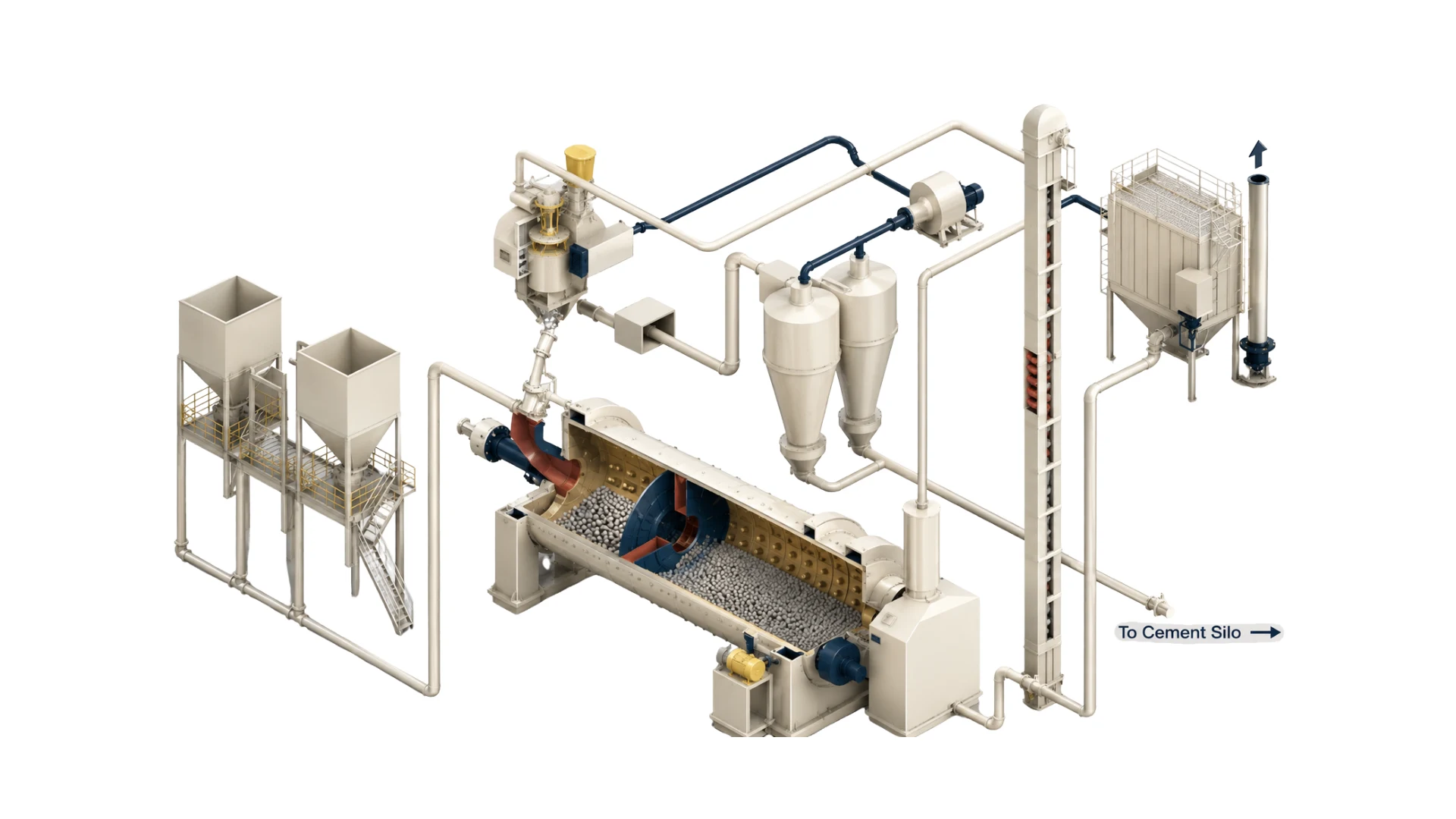Cement grinding plant